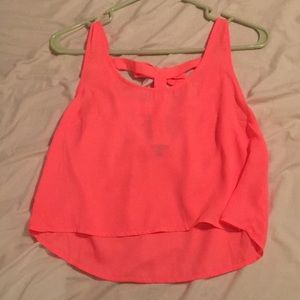 Neon pink crop top